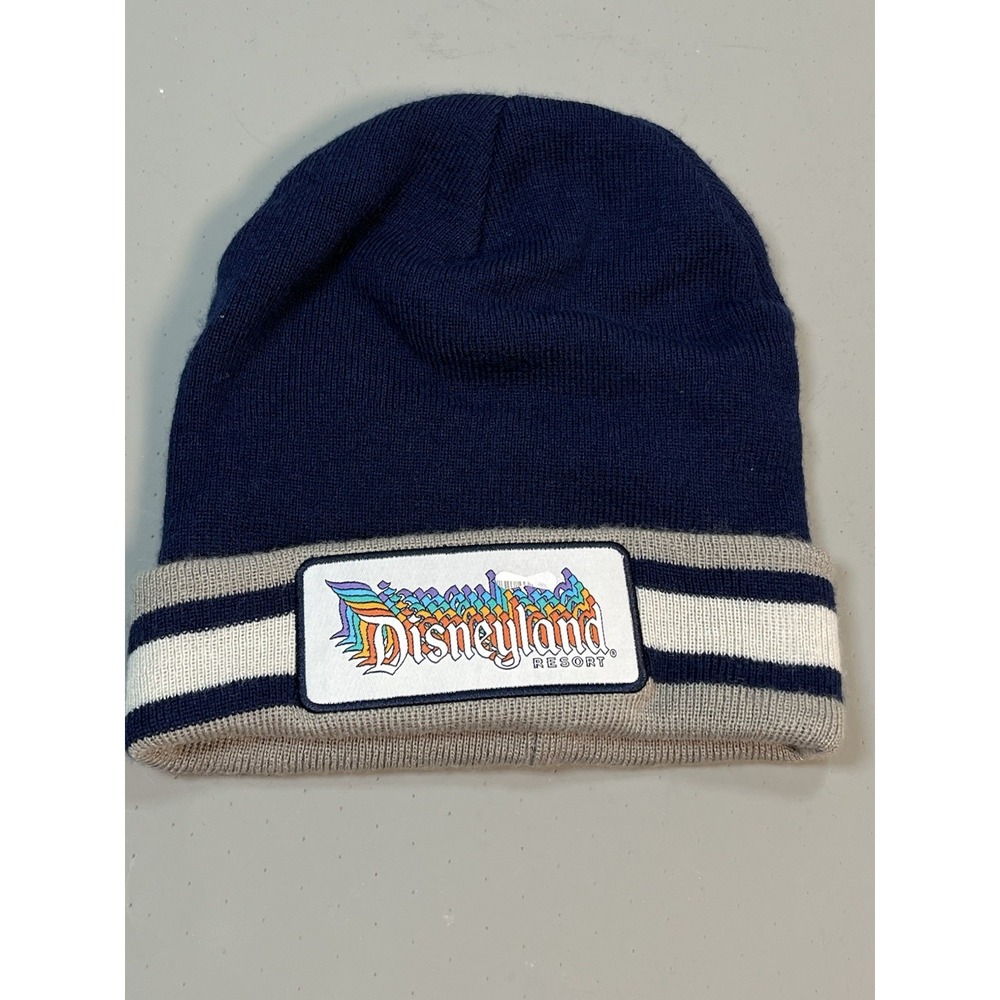 Disney Resort Parks Walt Disney World Retro Logo Grey Beanie Knit Hat Disneyland